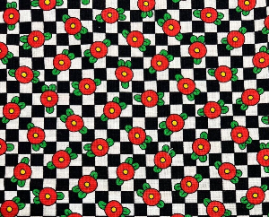  At Home With Mary Englebreit- Checkerboard Floral Cotton 1994 Cranston